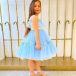 Çocuk Abiye Moda Tasarım Tül Kol Prenses Model Doğum Günü Düğün Ve Tören Için Elbise