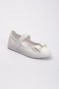 Kız Çocuk Ortopedik Beyaz Kaymaz Taban Yumuşak Suni Deri Babet Ayakkabı - Görsel 4