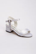 Kız Çocuk Beyaz Saten Açık Topuklu Gelin Ayakkabısı - Görsel 2