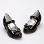 Siyah Rugan Kız Çocuk Düğün Abiye Ayakkabısı