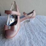 Kız Çocuk Pembe Dokulu Fiyonk Topuklu Abiye Ayakkabı