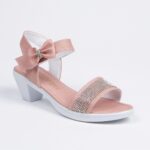 Pembe Mini Taşlı Topuklu Ortopedik Taban Çocuk Prenses Ayakkabısı