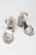 Işıltılı Gümüş Gri Kız Çocuk Ortopedik Ucu Açık Topuklu Prenses Ayakkabı - Image 7