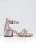 Kız Çocuk Lila Gökkuşağı Parti Topuklu Ayakkabı - Image 3